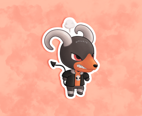 Houndoom Animal Crossing Sticker - Matte, Vinyl