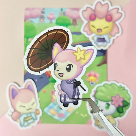 Deerling Animal Crossing Cherry Blossom Sakura Edition Sticker - Matte, Vinyl