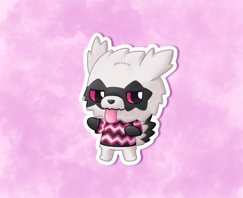 Galarian Zigzagoon Animal Crossing Sticker - Matte, Vinyl