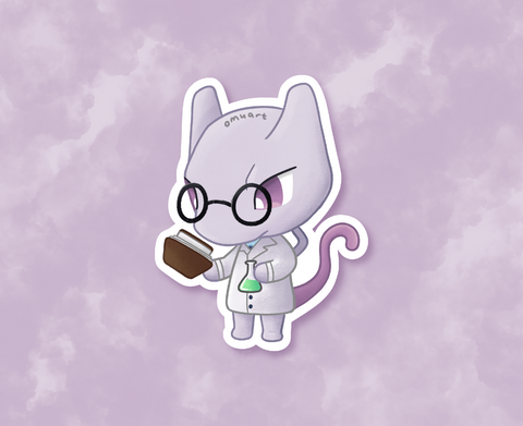 Mewtwo Animal Crossing Pokemon Sticker - Matte, Vinyl