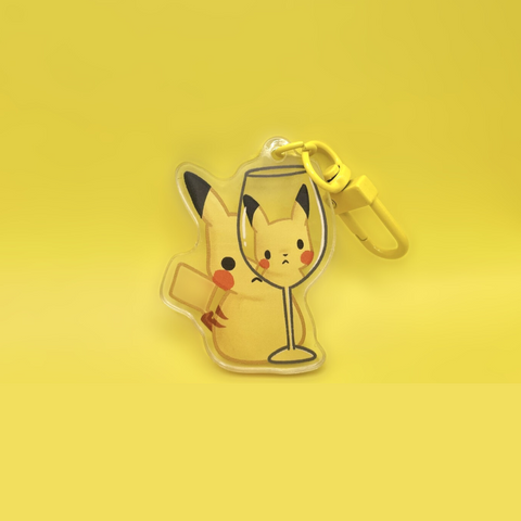 Wine Glass Pikachu Acrylic Keychains