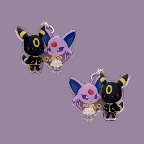 Animal Crossing Umbreon and Espeon Keychain