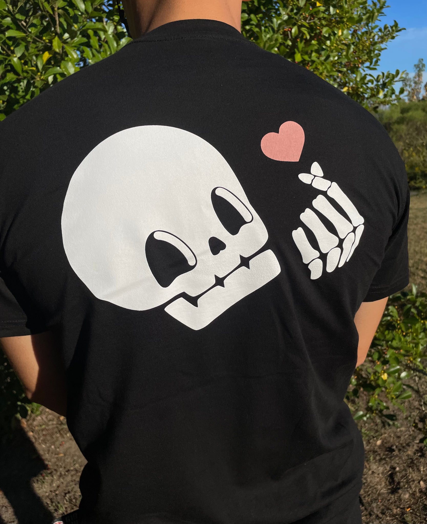 Skeleton Finger Heart Unisex T-Shirt