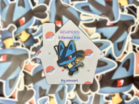 #448 Lucario Enamel Pin