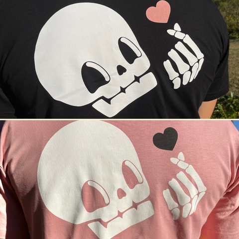 Skeleton Finger Heart Unisex T-Shirt