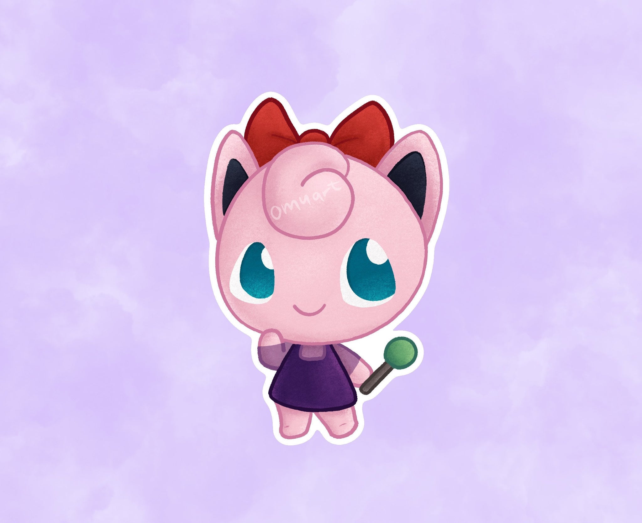 Cute Jigglypuff Animal Crossing Pokemon Sticker - Matte, Vinyl