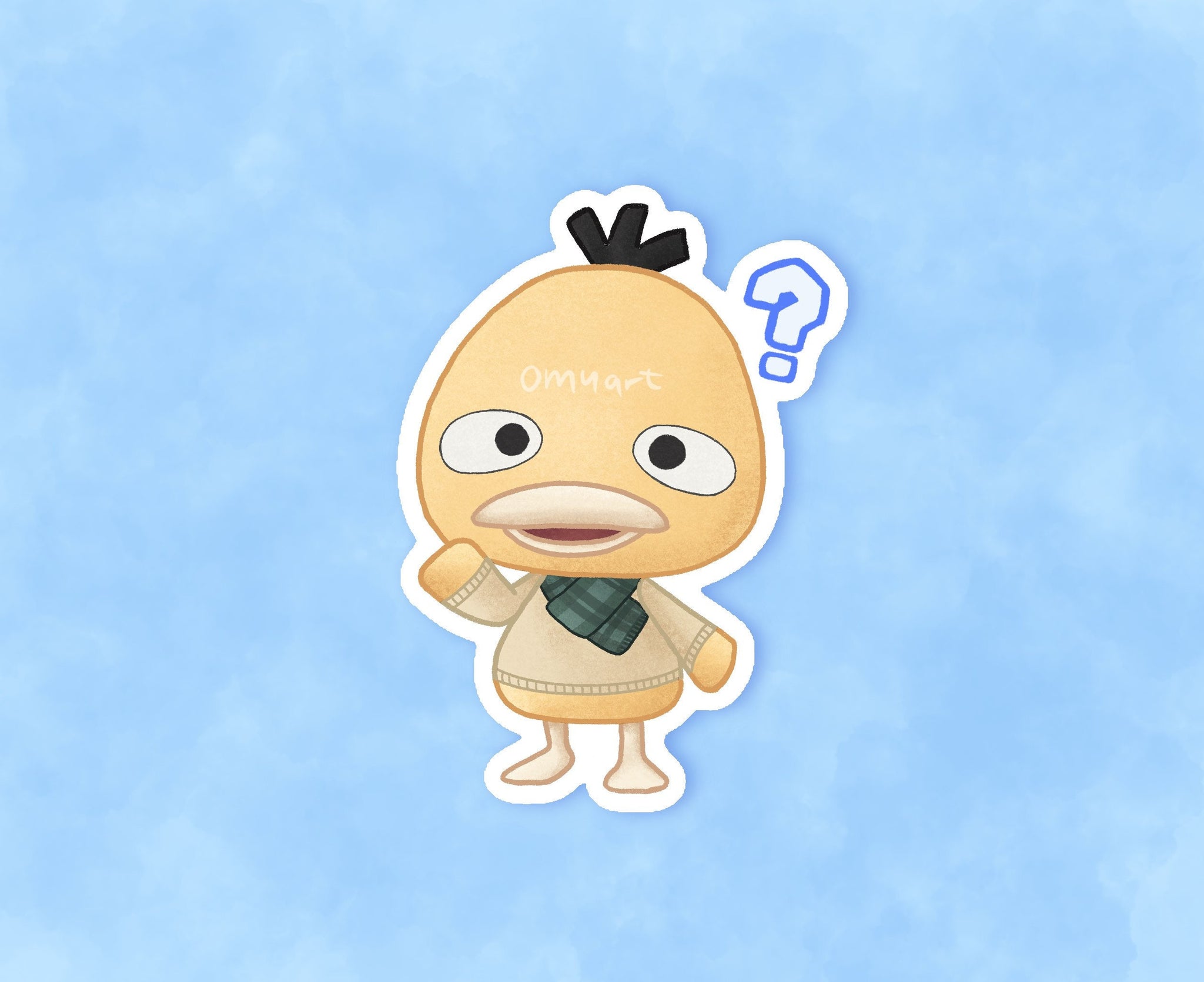 #054 AC Psyduck Sticker - Matte, Vinyl
