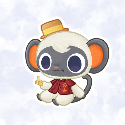Niko AC Monkey Sticker - Matte, Vinyl