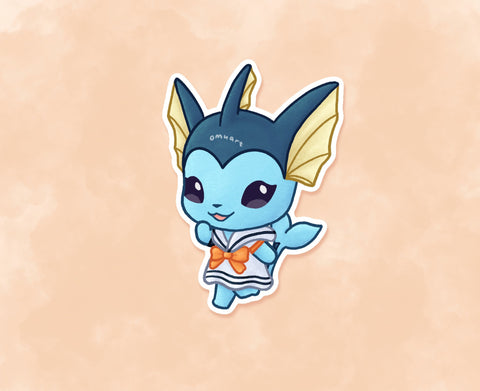 Vaporeon Animal Crossing Sticker - Matte, Vinyl