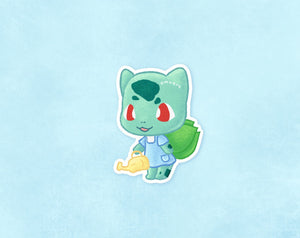 Cute Bulbasaur Animal Crossing Pokemon Sticker - Matte, Vinyl