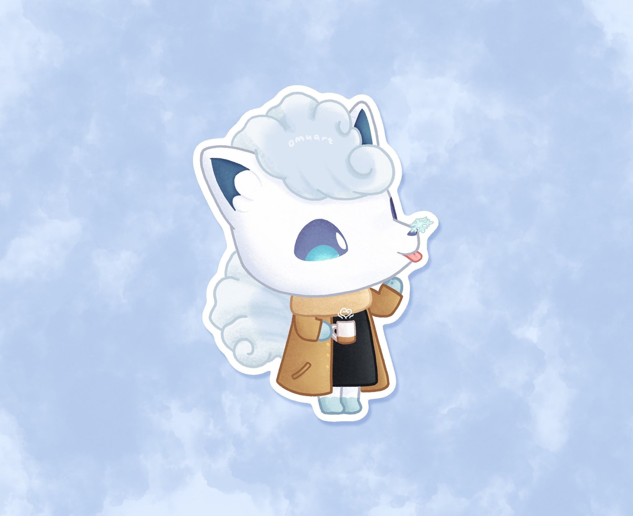 #037 AC Alolan Vulpix Sticker - Matte, Vinyl