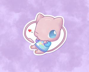 Cute Mew Animal Crossing Pokemon Sticker - Matte, Vinyl