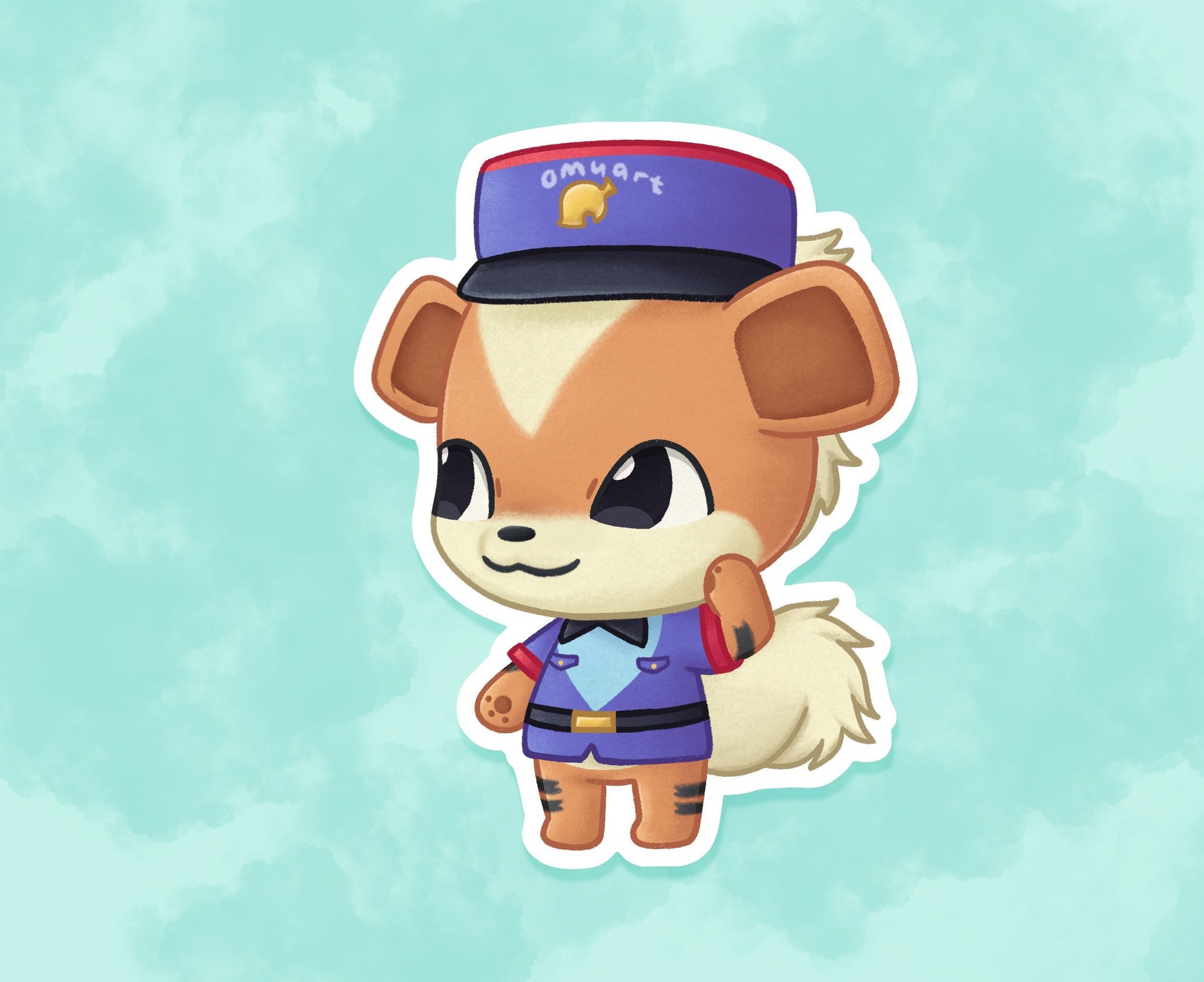 #058 AC Growlithe Sticker - Matte, Vinyl