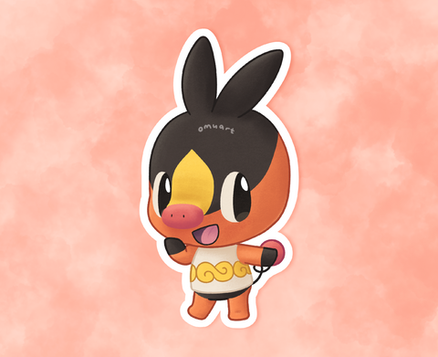 Tepig Animal Crossing Sticker - Matte, Vinyl