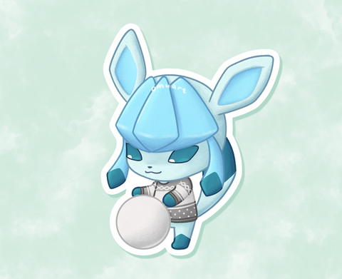 Glaceon Animal Crossing Sticker - Matte, Vinyl