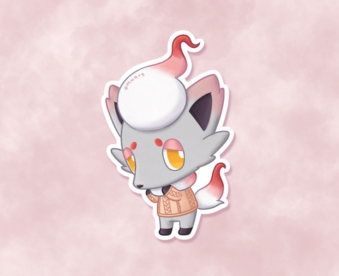 Hisuian Zorua Animal Crossing Sticker - Matte, Vinyl