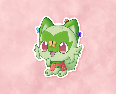 #906 AC Sprigatito Sticker - Matte, Vinyl