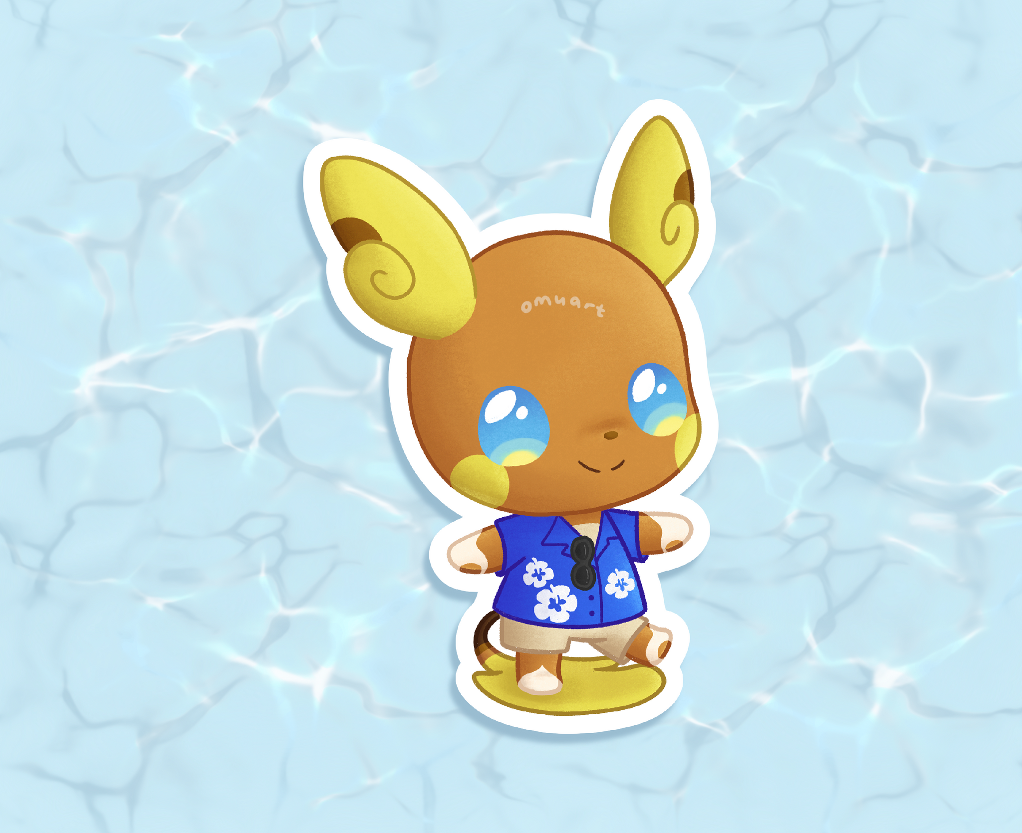 #026 AC Alolan Raichu Sticker - Matte, Vinyl