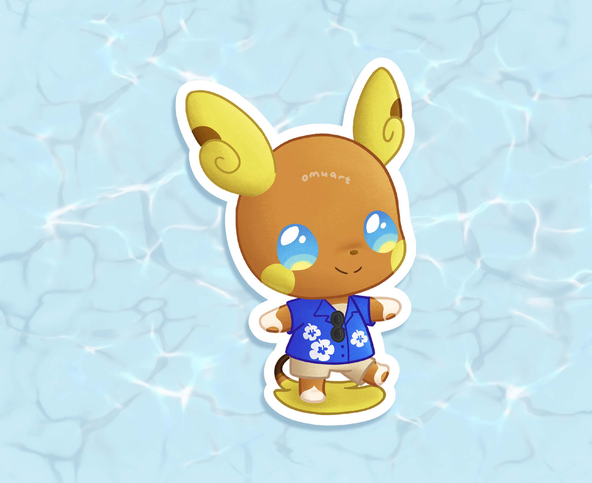 Alolan Raichu Animal Crossing Sticker - Matte, Vinyl