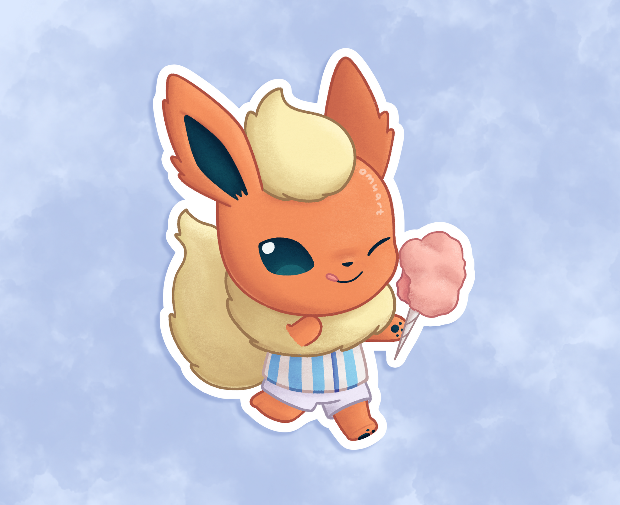 #136 AC Flareon Sticker - Matte, Vinyl