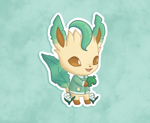 Leafeon Animal Crossing Sticker - Matte, Vinyl