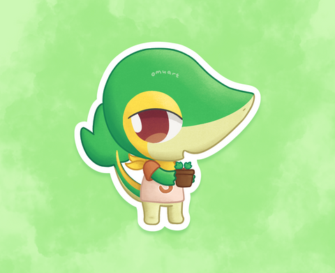 Snivy Animal Crossing Sticker - Matte, Vinyl