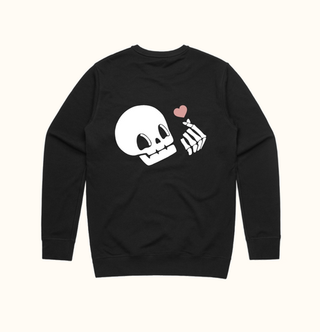 Skeleton Heart Finger Crewneck Sweatshirt